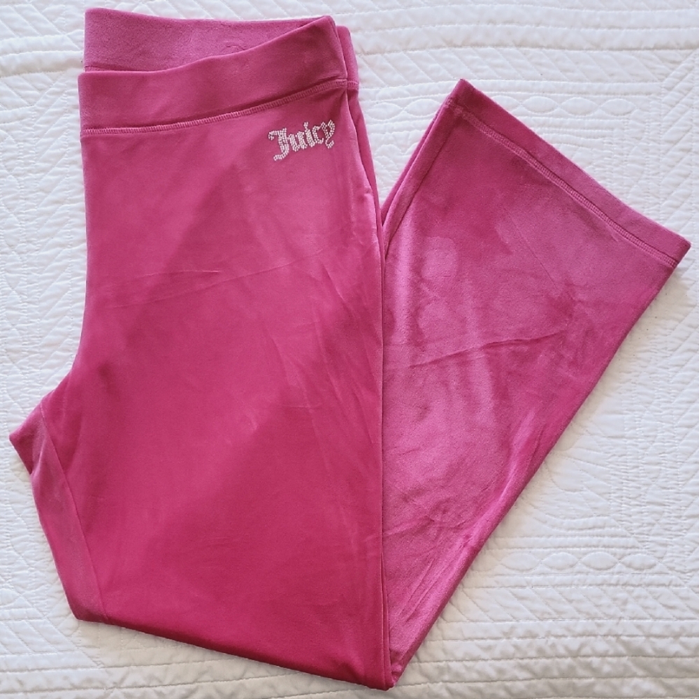 Juicy Couture Womens Pink Velour Wide Leg Lounge Pants Size XXL